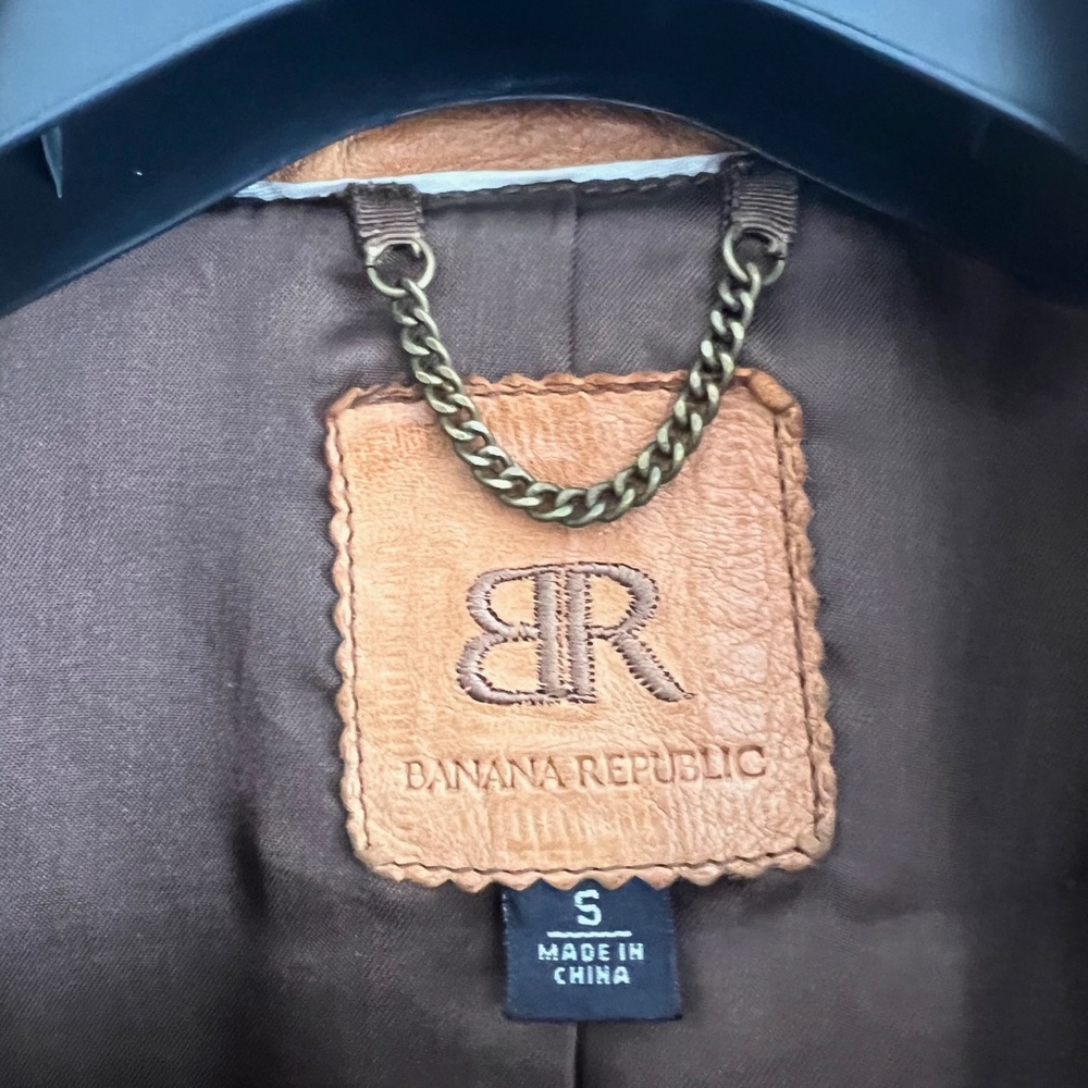Banana Republic - Vintage Chestnut Genuine Leather Jacket (S) - Picture 3 of 9